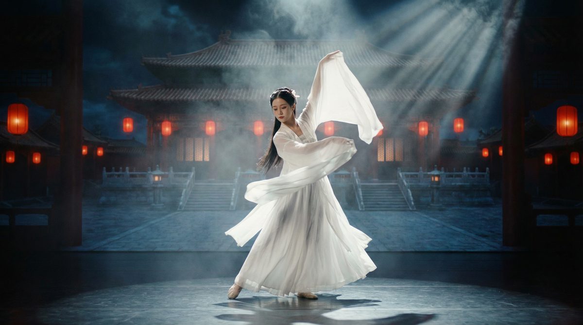 黑料古典舞蹈视频《月下飞天》